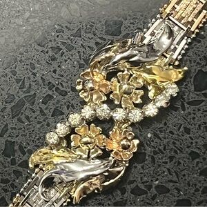 18k white yellow rose gold Technibond Diamond cut Riccio CZ vintage bracelet HSN